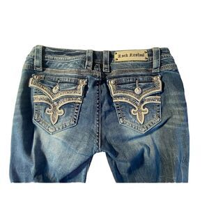 Rock & Republic Women‎ Jean Sz 31 Manisa Studs rhinestones Bling Cropped Western